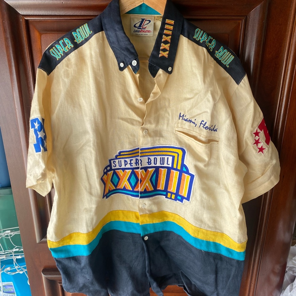 Vintage Logo Athletic 1999 NFL Super Bowl Miami Florida Button up shirt